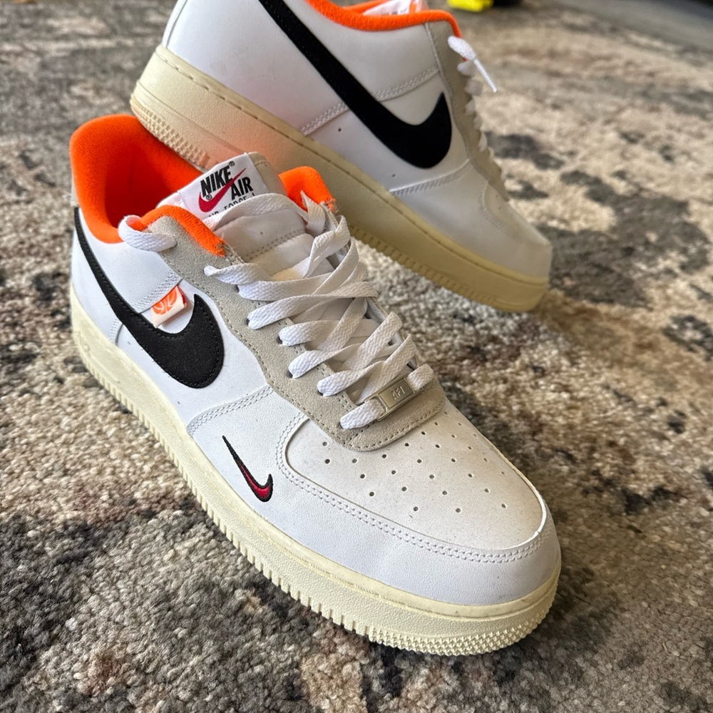 Nike Air Sneakers with Orange Accents